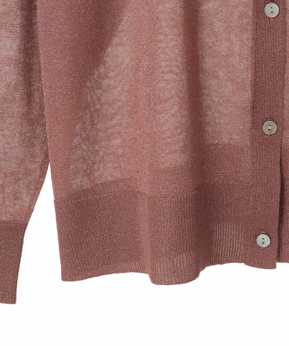 FMSJV31200 MICHEL KLEIN(ミッシェルクラン) 2WAYシアーニットカーディガン オレンジ