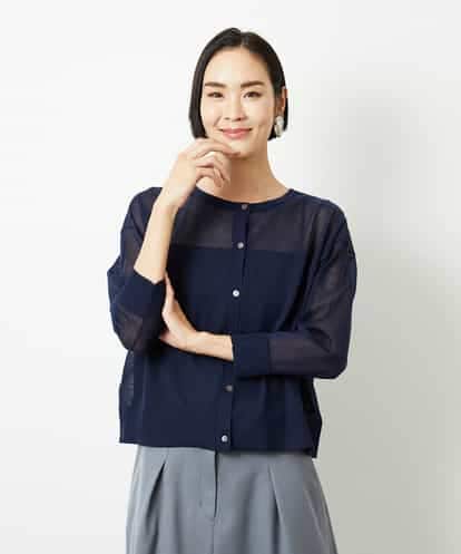 FMSJV31200 MICHEL KLEIN 2WAYシアーニットカーディガン