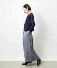 FMSJV31200 MICHEL KLEIN(ミッシェルクラン) 2WAYシアーニットカーディガン ネイビー