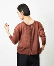 FMSJV31200 MICHEL KLEIN(ミッシェルクラン) 2WAYシアーニットカーディガン ネイビー