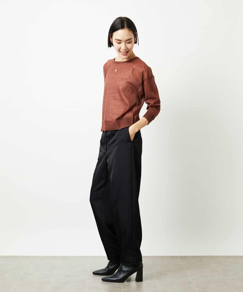 FMSJV31200 MICHEL KLEIN(ミッシェルクラン) 2WAYシアーニットカーディガン ネイビー