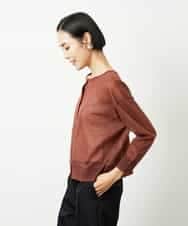 FMSJV31200 MICHEL KLEIN(ミッシェルクラン) 2WAYシアーニットカーディガン ネイビー