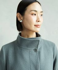 FMUAA50560 MICHEL KLEIN(ミッシェルクラン) [定番人気]Super100ウールビーバースタンドカラーコート グレー