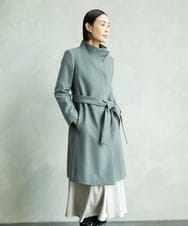 FMUAA50560 MICHEL KLEIN(ミッシェルクラン) [定番人気]Super100ウールビーバースタンドカラーコート グレー