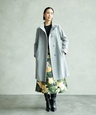 FMUAA50560 MICHEL KLEIN(ミッシェルクラン) [定番人気]Super100ウールビーバースタンドカラーコート グレー