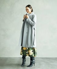 FMUAA50560 MICHEL KLEIN(ミッシェルクラン) [定番人気]Super100ウールビーバースタンドカラーコート グレー