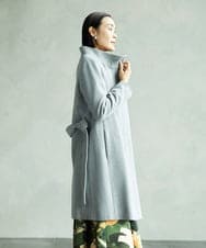 FMUAA50560 MICHEL KLEIN(ミッシェルクラン) [定番人気]Super100ウールビーバースタンドカラーコート グレー