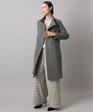 FMUAA50560 MICHEL KLEIN(ミッシェルクラン) [定番人気]Super100ウールビーバースタンドカラーコート グレー