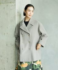 FMUAA52530 MICHEL KLEIN(ミッシェルクラン) Super100ウールビーバーPコート カーキ
