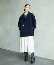 FMUAA52530 MICHEL KLEIN(ミッシェルクラン) Super100ウールビーバーPコート カーキ