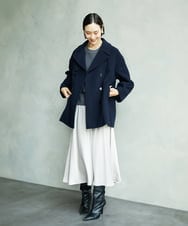 FMUAA52530 MICHEL KLEIN(ミッシェルクラン) Super100ウールビーバーPコート カーキ