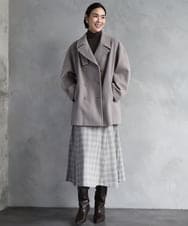 FMUAA52530 MICHEL KLEIN(ミッシェルクラン) Super100ウールビーバーPコート カーキ