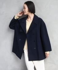 FMUAA52530 MICHEL KLEIN(ミッシェルクラン) Super100ウールビーバーPコート カーキ