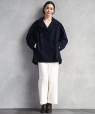 FMUAA52530 MICHEL KLEIN(ミッシェルクラン) Super100ウールビーバーPコート カーキ