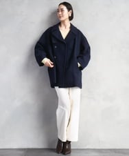 FMUAA52530 MICHEL KLEIN(ミッシェルクラン) Super100ウールビーバーPコート カーキ