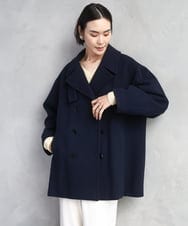 FMUAA52530 MICHEL KLEIN(ミッシェルクラン) Super100ウールビーバーPコート ネイビー