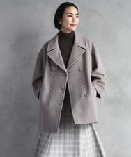 FMUAA52530 MICHEL KLEIN(ミッシェルクラン) Super100ウールビーバーPコート モカ