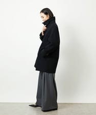 FMUAD01550 MICHEL KLEIN(ミッシェルクラン) Super100ウールステンカラーコート ブラック