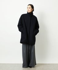 FMUAD01550 MICHEL KLEIN(ミッシェルクラン) Super100ウールステンカラーコート ブラック