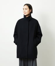 FMUAD01550 MICHEL KLEIN(ミッシェルクラン) Super100ウールステンカラーコート ブラック