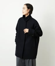 FMUAD01550 MICHEL KLEIN(ミッシェルクラン) Super100ウールステンカラーコート ブラック