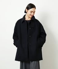 FMUAD01550 MICHEL KLEIN(ミッシェルクラン) Super100ウールステンカラーコート ブラック