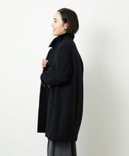 FMUAD01550 MICHEL KLEIN(ミッシェルクラン) Super100ウールステンカラーコート ブラック