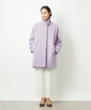 FMUAD01550 MICHEL KLEIN(ミッシェルクラン) Super100ウールステンカラーコート ブラック