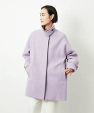 FMUAD01550 MICHEL KLEIN(ミッシェルクラン) Super100ウールステンカラーコート ブラック