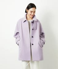 FMUAD01550 MICHEL KLEIN(ミッシェルクラン) Super100ウールステンカラーコート ブラック