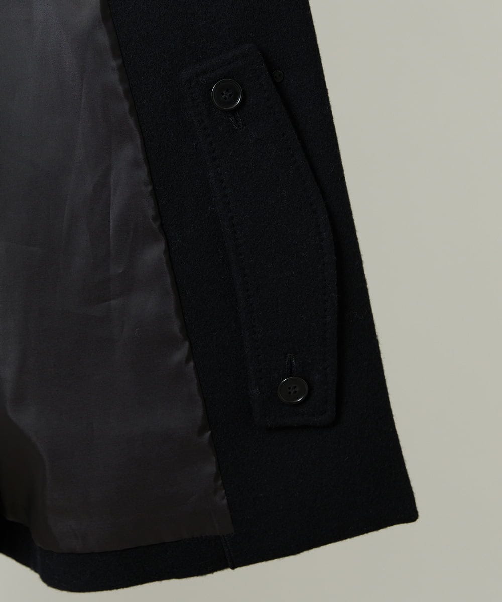 FMUAD01550 MICHEL KLEIN(ミッシェルクラン) Super100ウールステンカラーコート ブラック