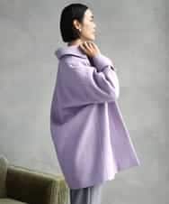 FMUAD01550 MICHEL KLEIN(ミッシェルクラン) スーパー100’sウールステンカラーコート ラベンダー