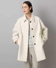 FMUAD01550 MICHEL KLEIN(ミッシェルクラン) スーパー100’sウールステンカラーコート アイボリー