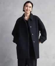 FMUAD01550 MICHEL KLEIN(ミッシェルクラン) スーパー100’sウールステンカラーコート ブラック