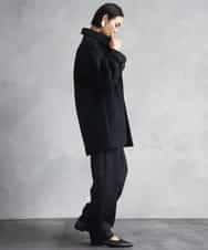 FMUAD01550 MICHEL KLEIN(ミッシェルクラン) スーパー100’sウールステンカラーコート ブラック