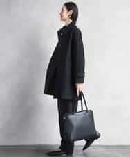 FMUAD01550 MICHEL KLEIN(ミッシェルクラン) スーパー100’sウールステンカラーコート ブラック