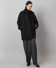 FMUAD01550 MICHEL KLEIN(ミッシェルクラン) スーパー100’sウールステンカラーコート ブラック