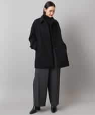 FMUAD01550 MICHEL KLEIN(ミッシェルクラン) スーパー100’sウールステンカラーコート ブラック