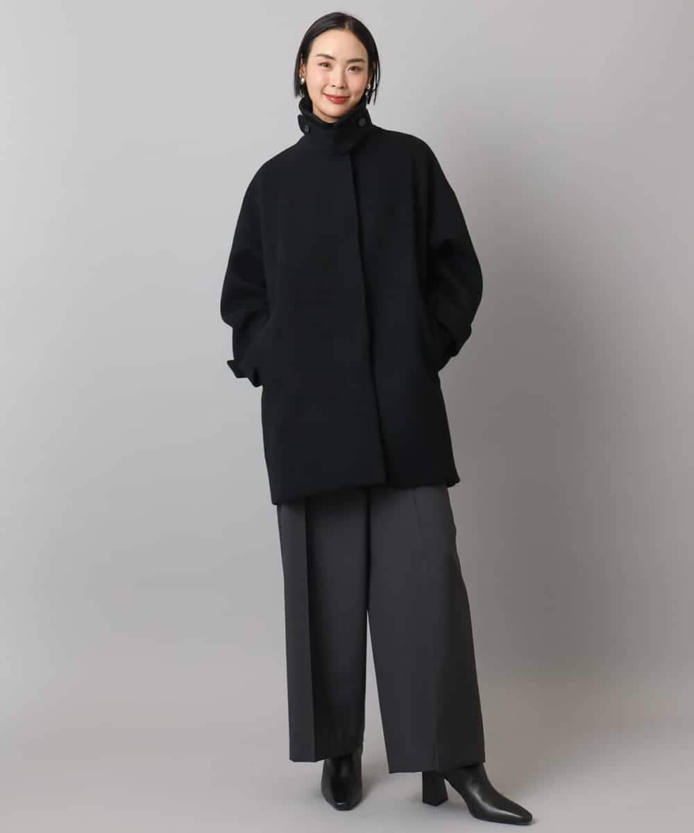 FMUAD01550 MICHEL KLEIN(ミッシェルクラン) スーパー100’sウールステンカラーコート ブラック