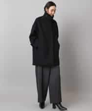 FMUAD01550 MICHEL KLEIN(ミッシェルクラン) スーパー100’sウールステンカラーコート ブラック