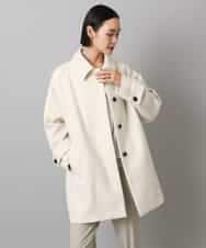 FMUAD01550 MICHEL KLEIN(ミッシェルクラン) スーパー100’sウールステンカラーコート ブラック