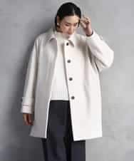 FMUAD01550 MICHEL KLEIN(ミッシェルクラン) スーパー100’sウールステンカラーコート ブラック