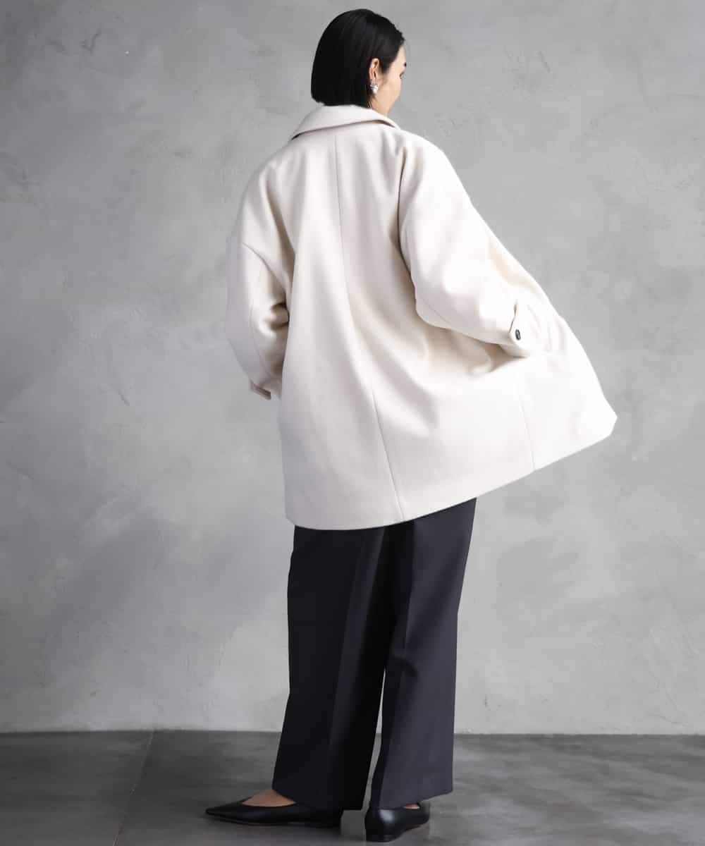 FMUAD01550 MICHEL KLEIN(ミッシェルクラン) スーパー100’sウールステンカラーコート ブラック