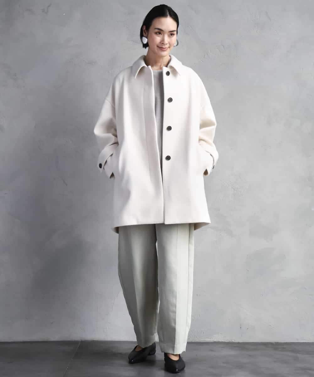 FMUAD01550 MICHEL KLEIN(ミッシェルクラン) スーパー100’sウールステンカラーコート ブラック