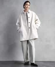 FMUAD01550 MICHEL KLEIN(ミッシェルクラン) スーパー100’sウールステンカラーコート ブラック