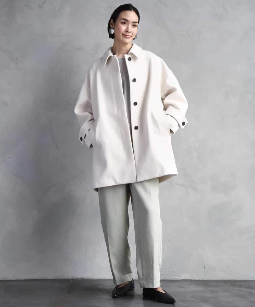 FMUAD01550 MICHEL KLEIN(ミッシェルクラン) スーパー100’sウールステンカラーコート ブラック