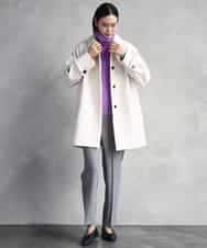 FMUAD01550 MICHEL KLEIN(ミッシェルクラン) スーパー100’sウールステンカラーコート ブラック