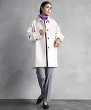 FMUAD01550 MICHEL KLEIN(ミッシェルクラン) スーパー100’sウールステンカラーコート ブラック