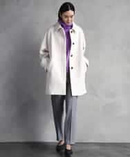 FMUAD01550 MICHEL KLEIN(ミッシェルクラン) スーパー100’sウールステンカラーコート ブラック