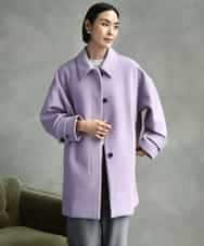 FMUAD01550 MICHEL KLEIN(ミッシェルクラン) スーパー100’sウールステンカラーコート ブラック